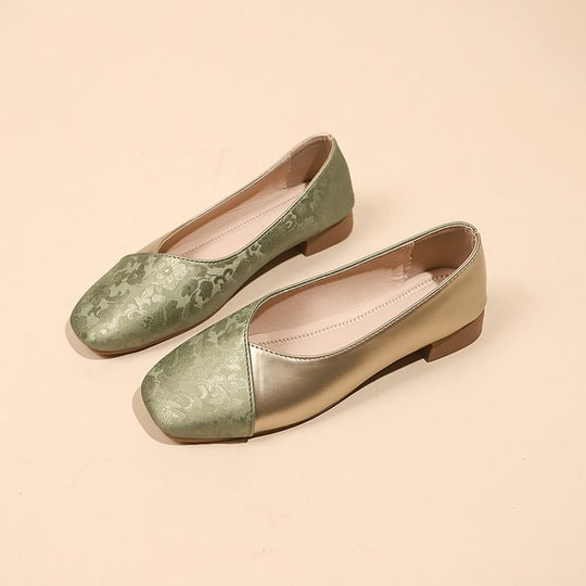Damen elegante Ballerinas mit floralem Design und komfortablem Fußbett R&B