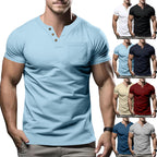 Herren Kurzarmshirt mit Knopfleiste und Brusttasche R&B