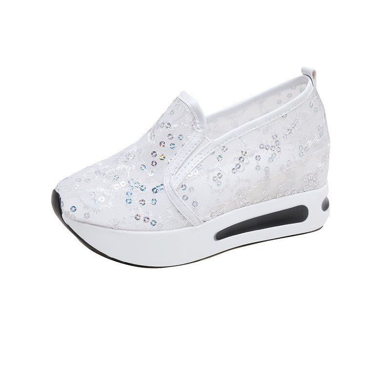 Damen Slip-On Sneakers mit elegantem Spitzenmuster und dämpfendem Fußbett R&B