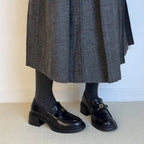 Damen elegante Blockabsatz-Schlupfschuhe mit modischem Leder R&B