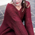 Damen Großer Strickpullover mit weit geschnittenen Ärmeln und lockerer Passform R&B