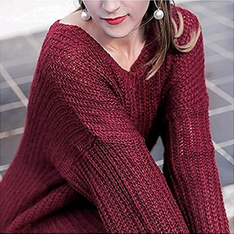 Damen Großer Strickpullover mit weit geschnittenen Ärmeln und lockerer Passform R&B