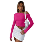 Damen asymmetrisches Langarmoberteil R&B