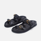 Damen Designer Zehentrenner-Sandalen mit dekorativem Riemendesign und komfortablem Fußbett R&B