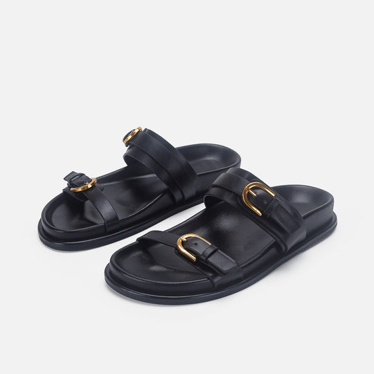 Damen Designer Zehentrenner-Sandalen mit dekorativem Riemendesign und komfortablem Fußbett R&B