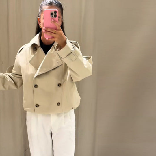 Damen Modische Outdoor-Jacke mit elegantem Kunstfellkragen R&B