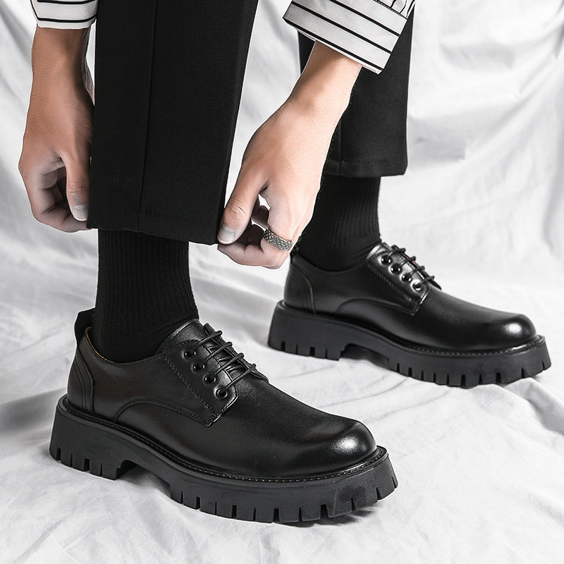 Damen modische Schnürschuhe mit robuster Plattformsohle und hochwertigem Leder R&B