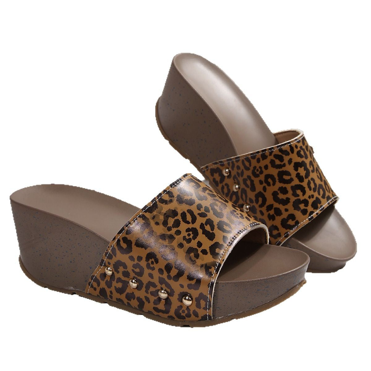 Damen Komfortable Wedge-Pantoletten mit tierisch inspiriertem Design und ergonomischem Fußbett R&B