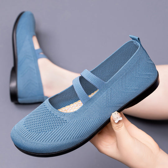 Damen Komfortable Strickschuhe mit elastischem Riemen R&B