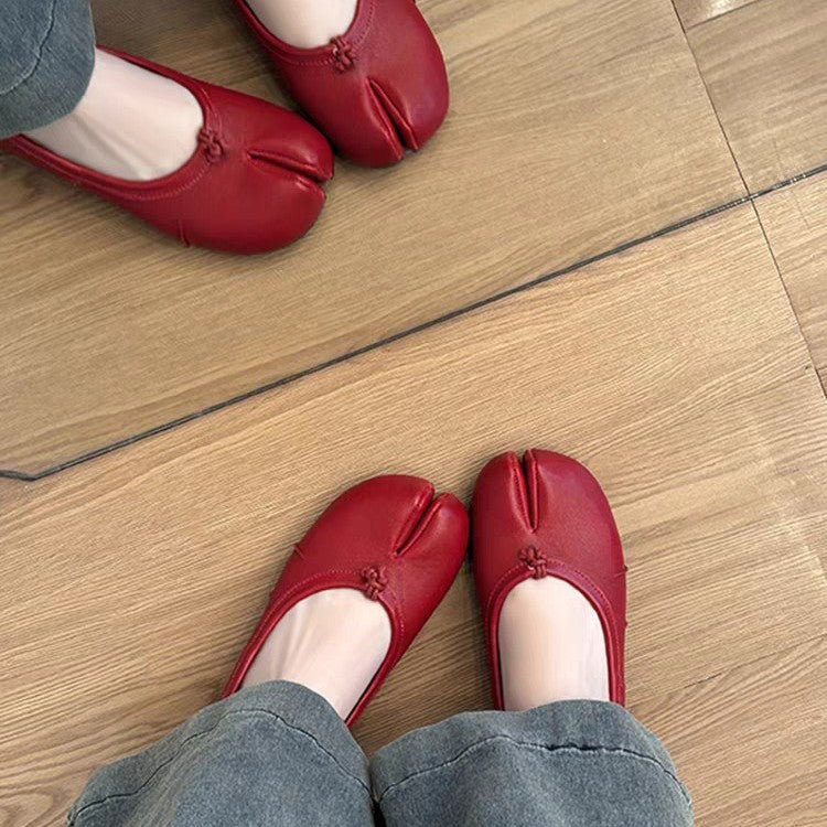 Damen elegante Ballerinas mit komfortablem Blockabsatz und modischem Falten-Design R&B