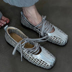Damen modische Schnürschuhe mit atmungsaktiver Obermaterialstruktur und elastischen Riemen R&B