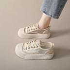 Damen Modische Sneaker mit hohem Plateau und atmungsaktiver Oberflächenstruktur R&B