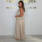 Damen Maxikleid mit fließendem Schnitt und eleganter Drapierung R&B