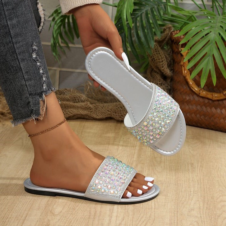 Damen Glitzernde Komfort-Sandalen mit funkelndem Riemen R&B