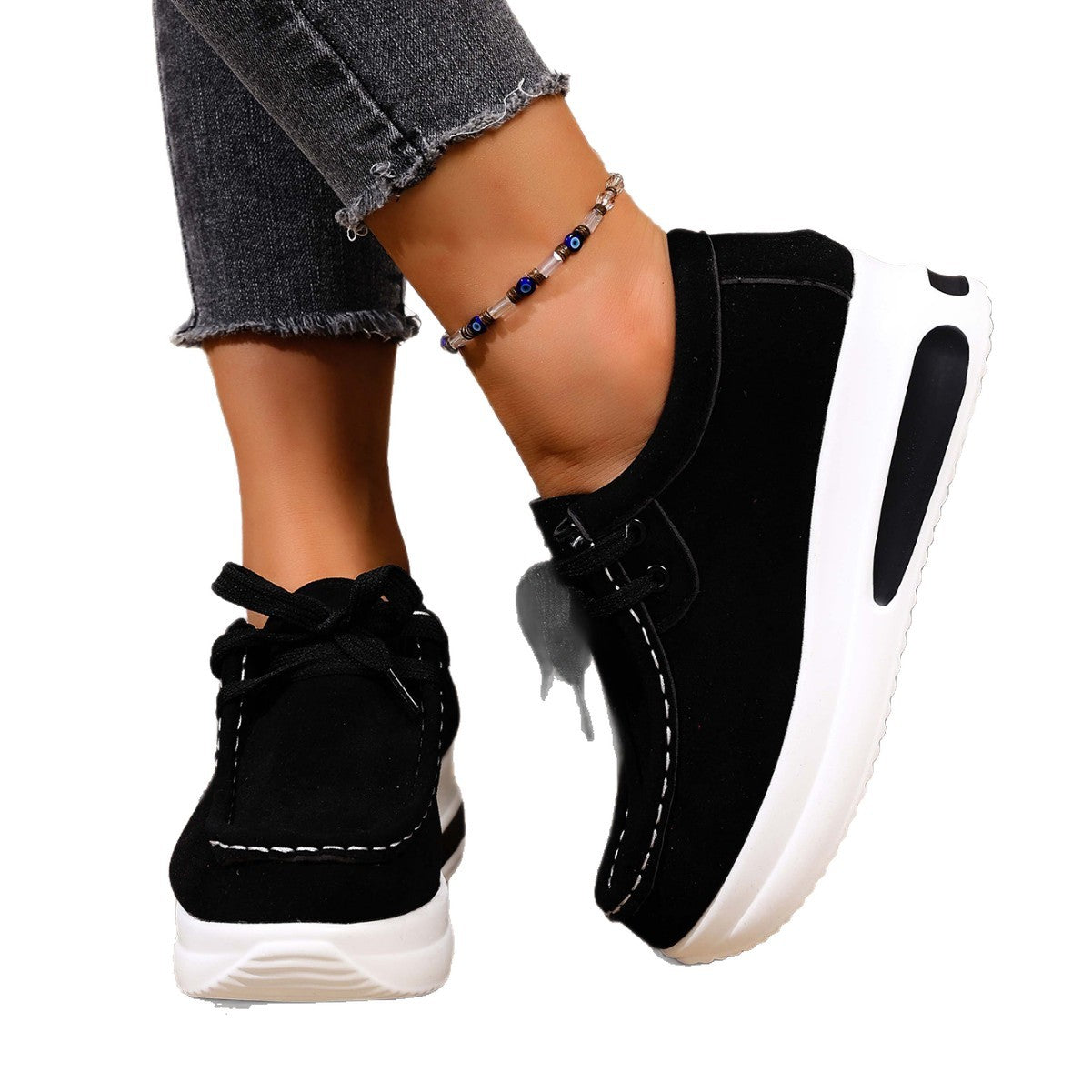 Damen Sneakers mit luxuriösem Wildleder und dezenter Plateau-Sohle R&B