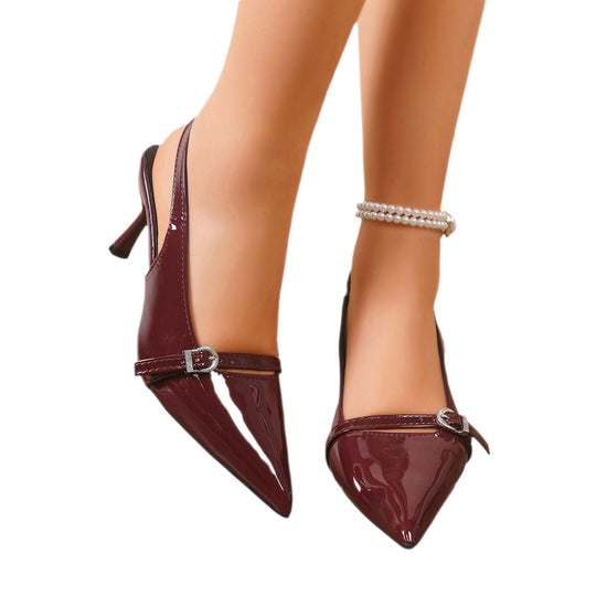 Damen Slingback-Pumps mit spitzem Design und elegantem Verschluss R&B