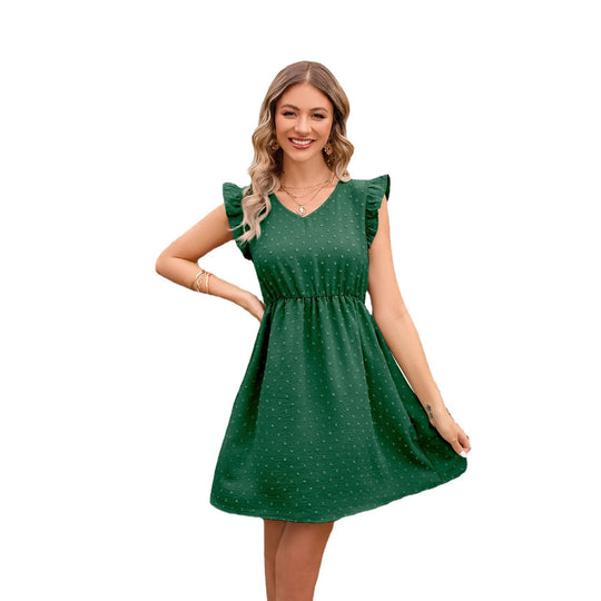 Damen Verspieltes Freizeitkleid mit Rüschendetails und tailliertem Schnitt R&B