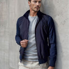Herren stylische Freizeitjacke mit hohem Kragen und praktischen Taschen R&B