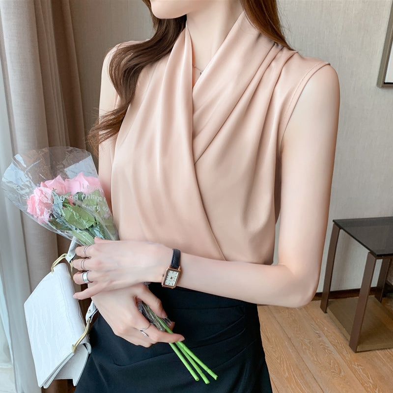 Damen Elegante Wickelbluse R&B