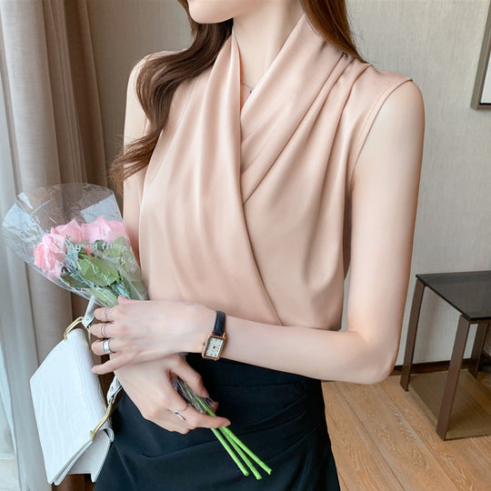 Damen Elegante Wickelbluse R&B