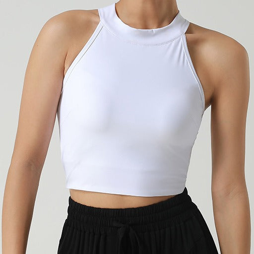 Damen Sportliches Crop-Top mit hohem Kragen und atmungsaktiven Eigenschaften R&B