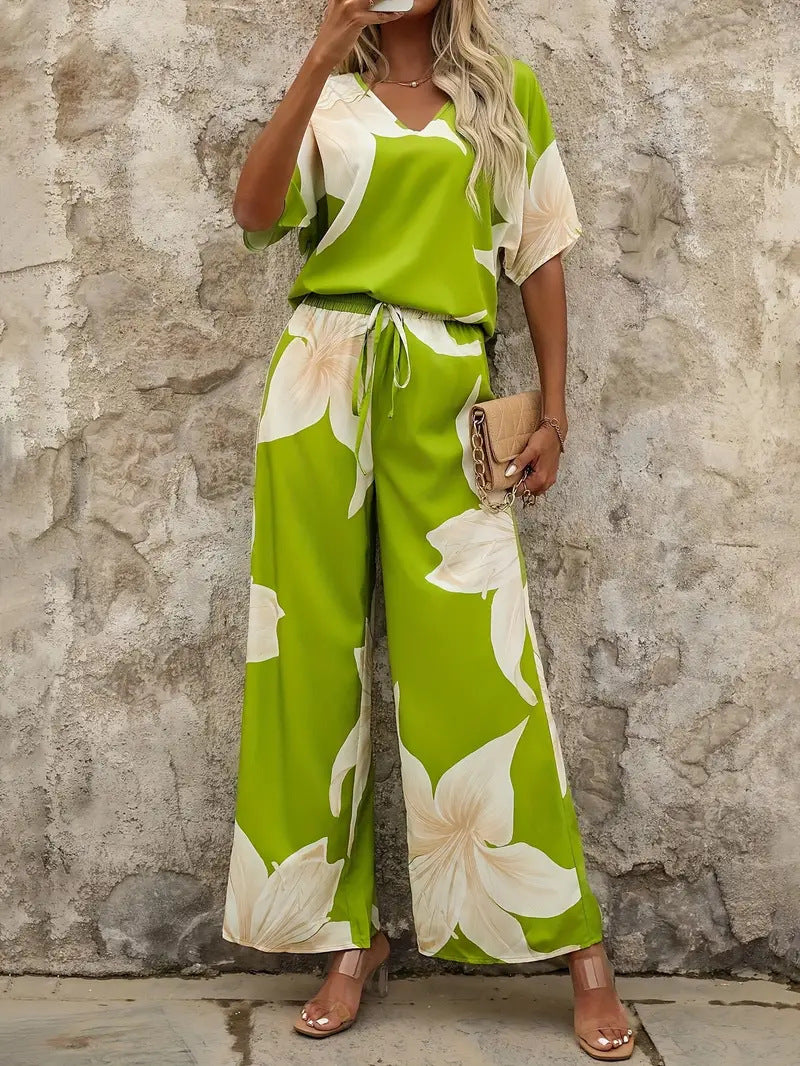 Damen Loose Fit Blumen Set R&B