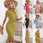 Damen Strickkleid mit strukturiertem Muster und figurbetonter Passform R&B