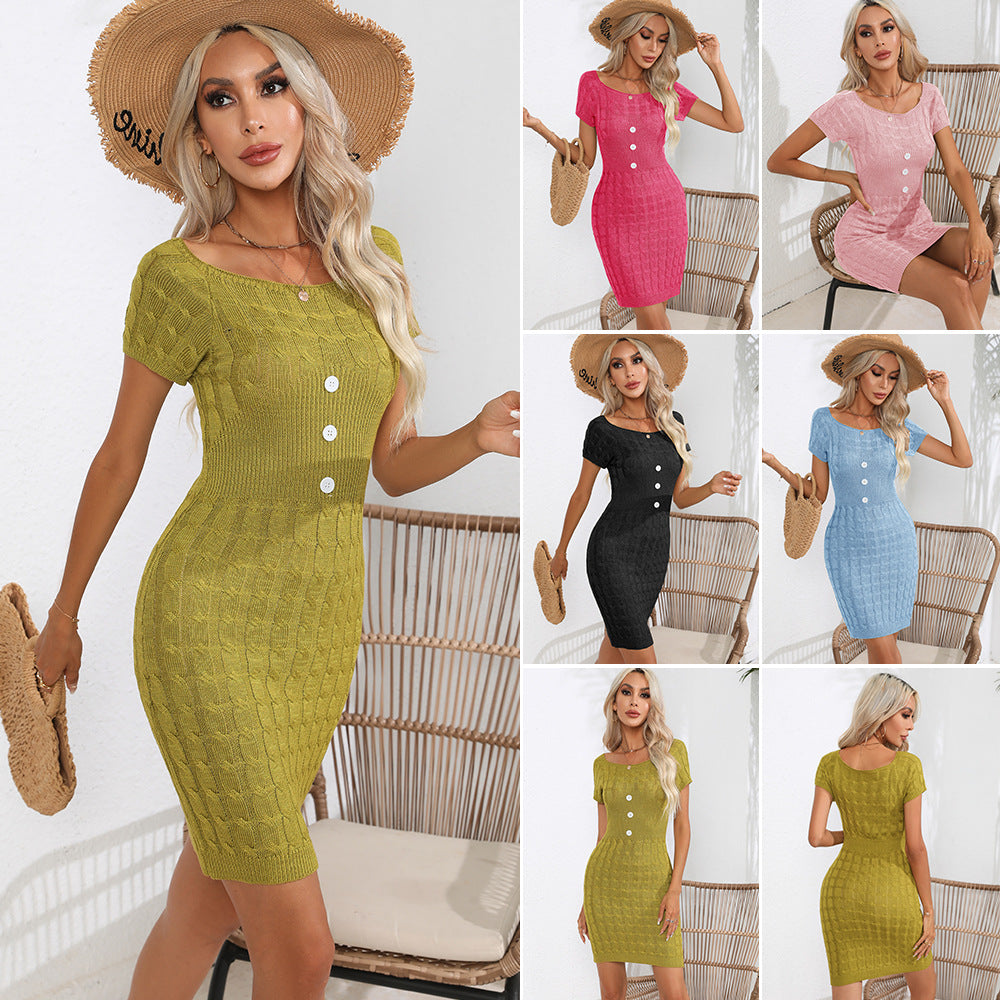Damen Strickkleid mit strukturiertem Muster und figurbetonter Passform R&B