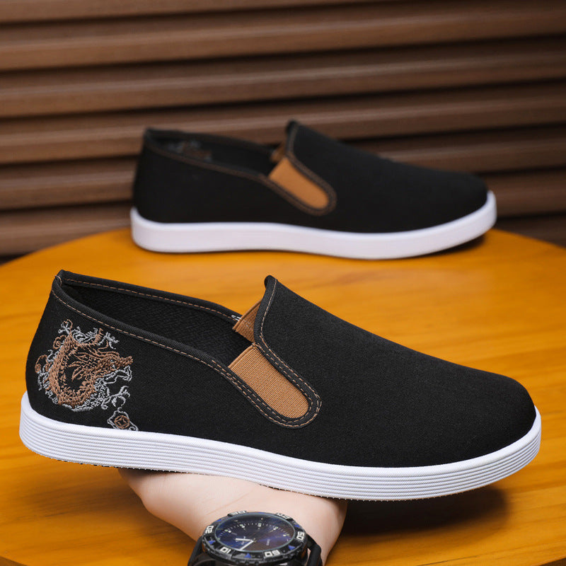 Damen modische Stoffslipper mit elegantem Stickmuster R&B