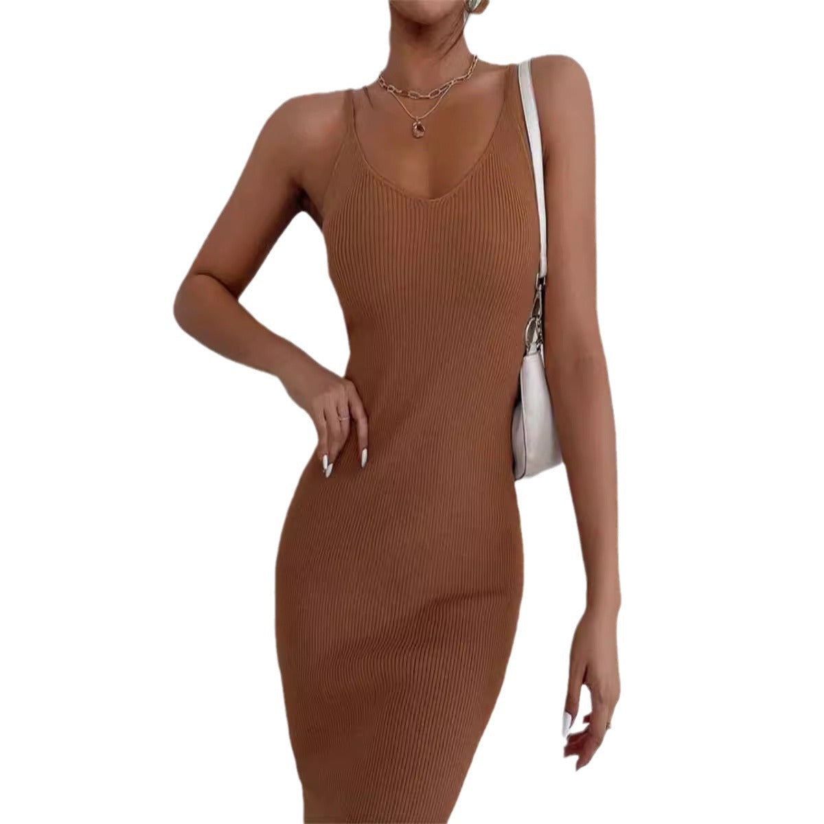 Damen Strickkleid mit figurbetontem Schnitt