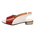 Damen Slingback Sandalen mit modischem Croco-Design und eleganter Absatzdekor