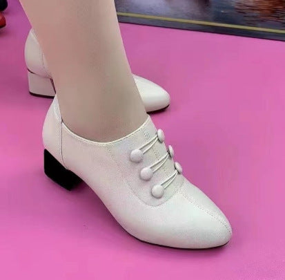 Damen nan Oxford-Pumps im Retrostil mit Zierknopfleiste und komfortablem Blockabsatz R&B
