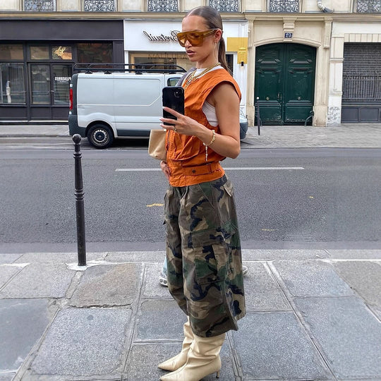Damen stylische Westen mit praktischen Taschen R&B