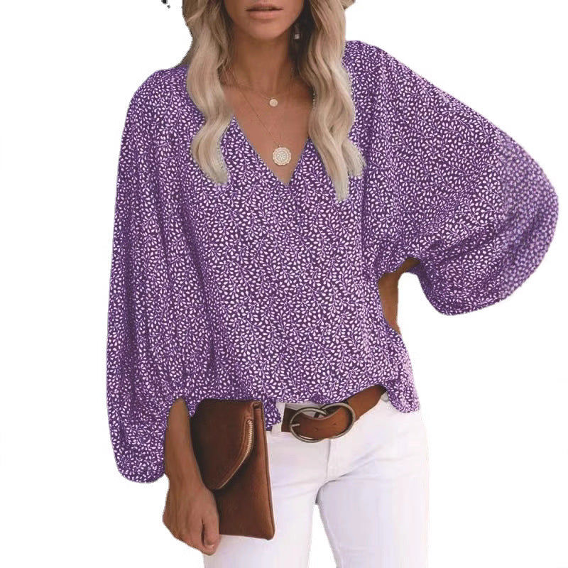 Damen Bluse mit weiten Ärmeln und floralem Muster R&B