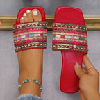 Damen Fancy Badeschuhe mit exquisite Perlenstickerei R&B