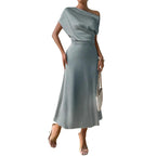 Damen Elegantes und fließendes Abendkleid mit asymmetrischem Schnitt R&B