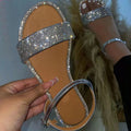 Damen Glamouröse Sandalen mit funkelnden Strassverzierungen und komfortablem Fußbett R&B
