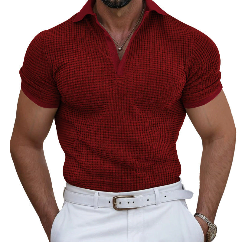 Herren nan strukturiertes Piqué-Poloshirt aus Baumwollmischung mit verstärktem Polokragen R&B