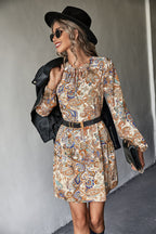 Damen Hemdblusenkleid mit verspieltem Paisleymuster und elastischem Bund R&B