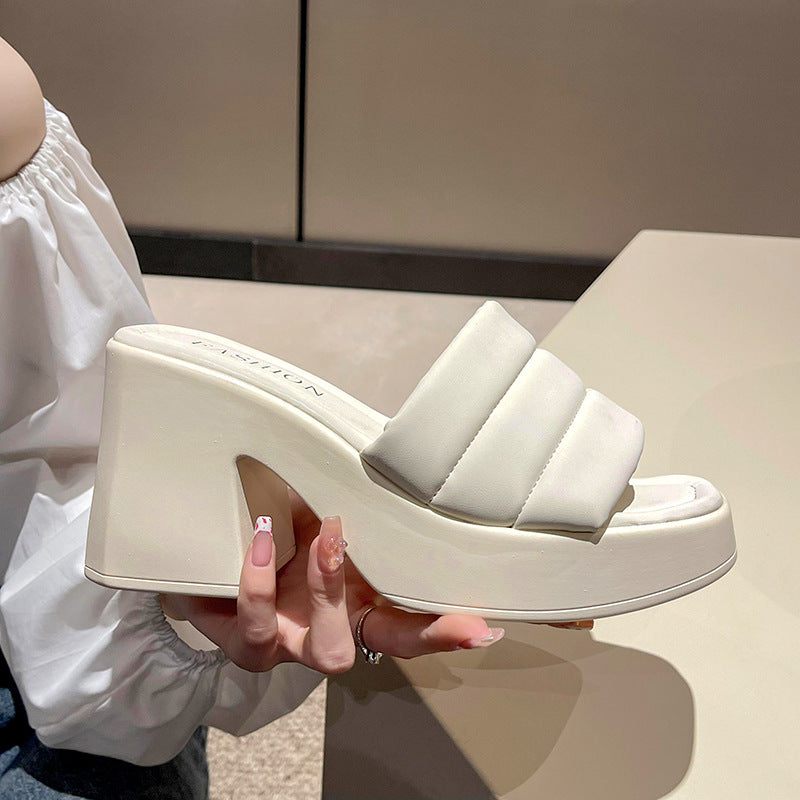 Damen Plateausandalen mit breiten Riemen R&B
