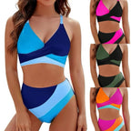 Damen Hoch tailliertes Bikini-Set mit modischem Wickeloberteil R&B