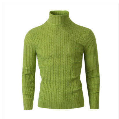 Herren Pullover mit hohem Kragen und strukturiertem Zopfmuster R&B
