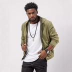 Herren leichte Übergangsjacke mit verstellbarem Kapuzenkragen und praktischen Taschen R&B