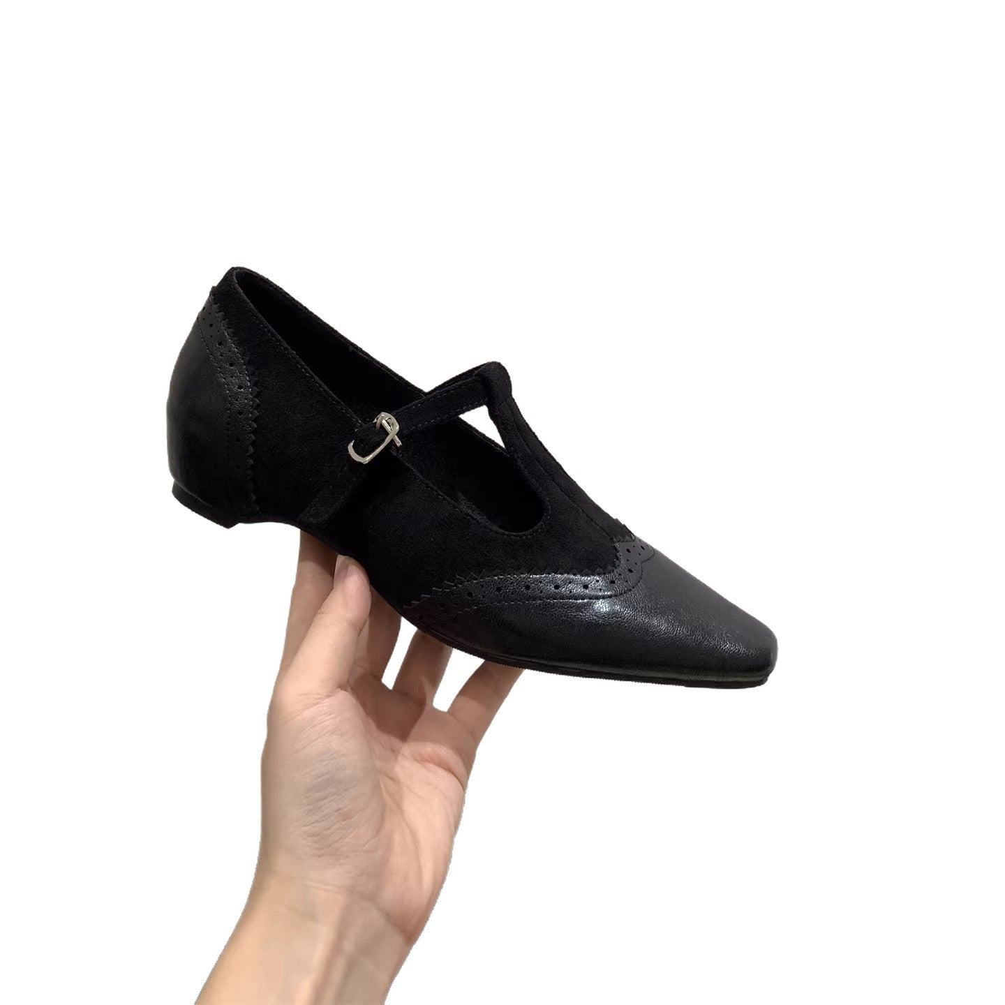 Damen elegante Schnürschuhe mit modischer Schnallenverzierung R&B