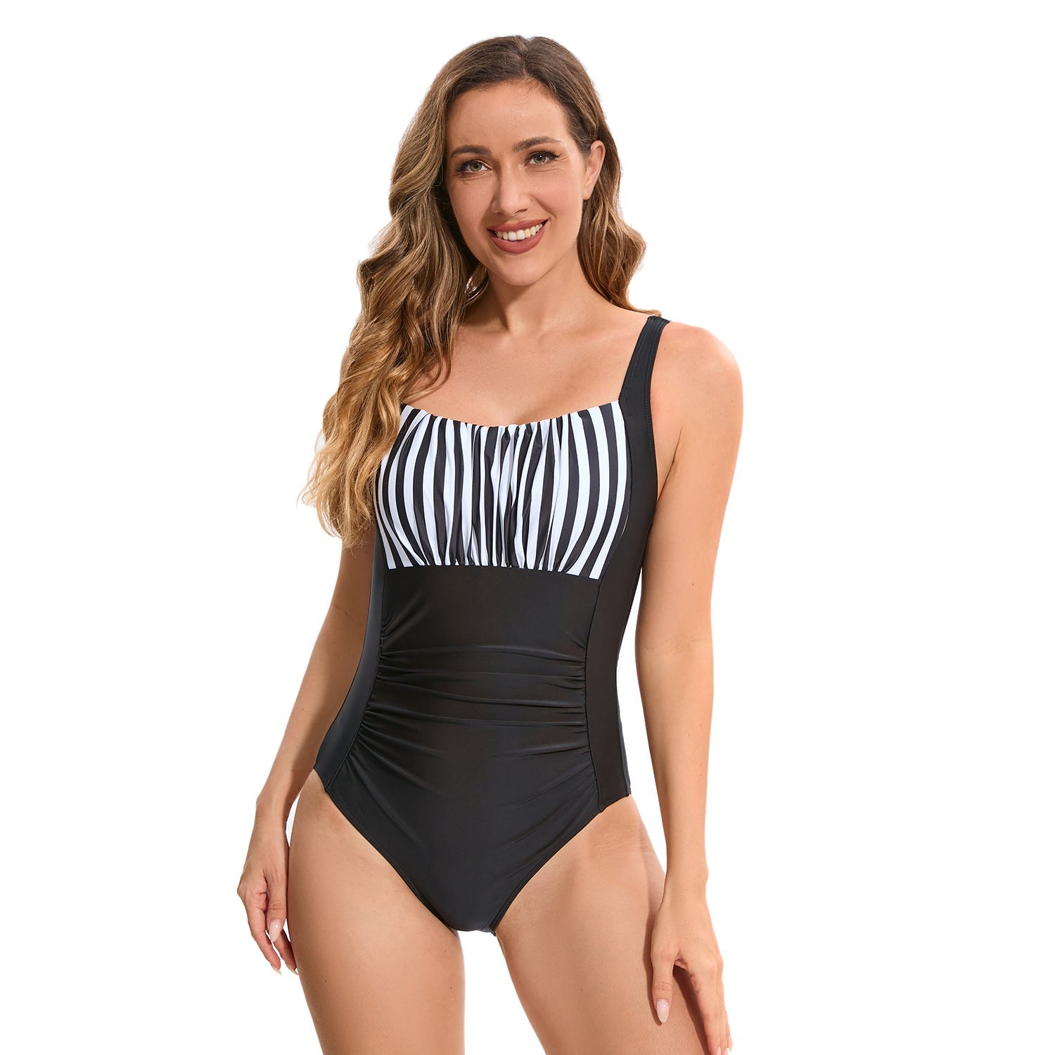 Damen Einteiliger Badeanzug mit modischen Rüschendetails R&B
