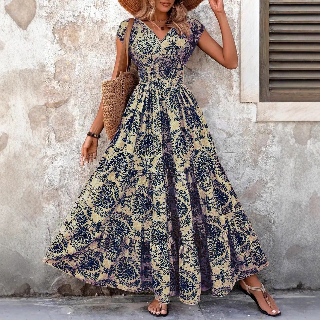 Damen Maxikleid mit floralem Muster und taillierter Passform R&B