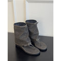 Damen modische Stiefeletten mit perforiertem Design R&B