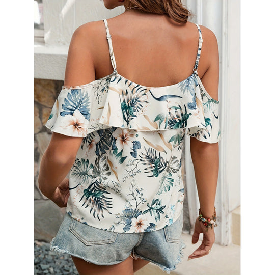 Damen Bluse mit Rüschendetails und offenen Schultern R&B