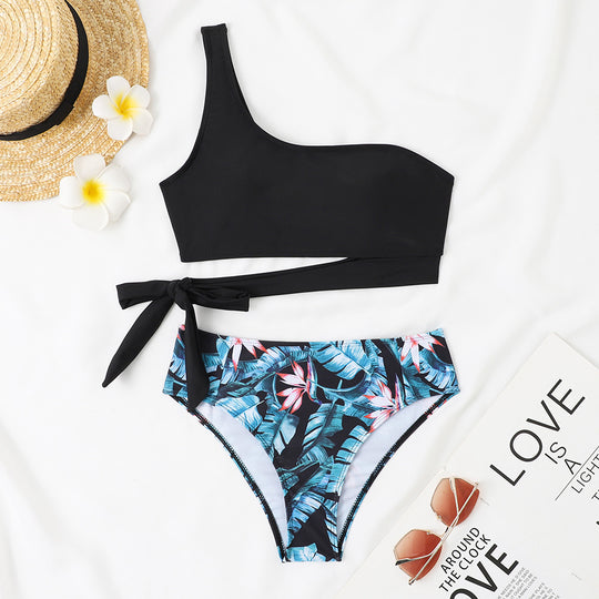 Damen Asymmetrischer Bikini mit verstellbarem Bindegurt R&B