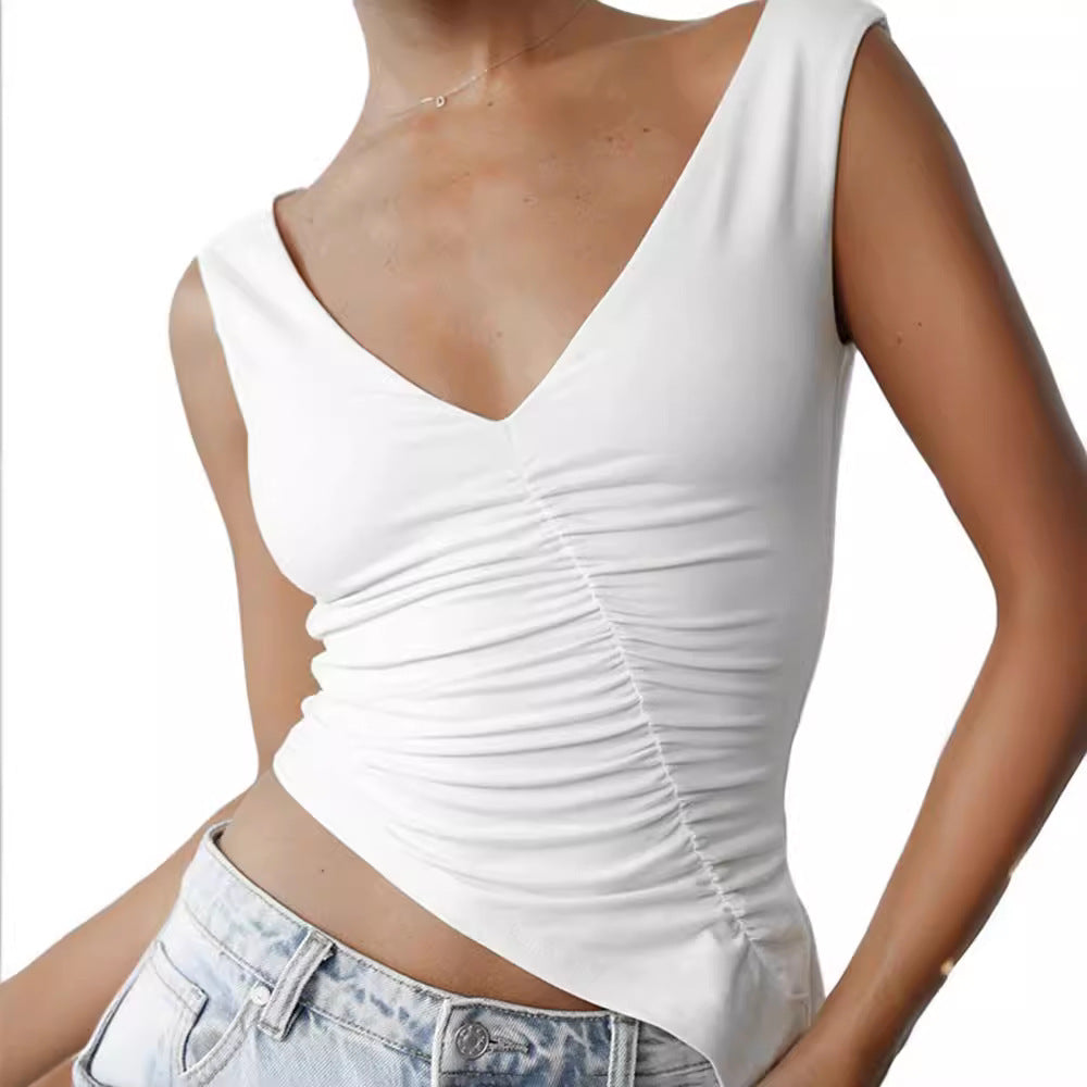 Damen figurbetontes Top mit Rüschendetails R&B